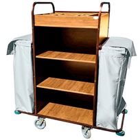 Сервировочные тележки Тележка из МДФ для горничных универсальная с полками, удлиненная из нержавейки фото